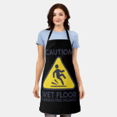 Let op Nat Vloer Waarschuwingsbord Halloween Kostu Schort (Gedragen)