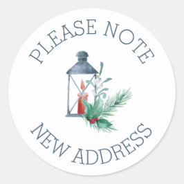 Let op nieuw adres Holly Candle Lit Lantern Ronde Sticker