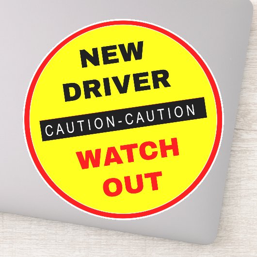 Let op Nieuwe driver bekijken Sticker (Detail)