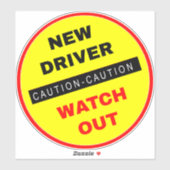 Let op Nieuwe driver bekijken Sticker (Vel)