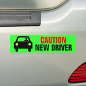 Let op nieuwe driver bumpersticker (Op auto)