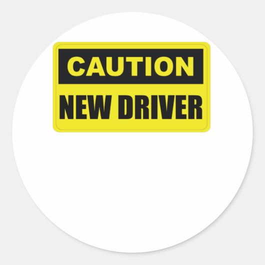 Let op nieuwe driver - Lady Driver - Student Drive Ronde Sticker (Voorkant)