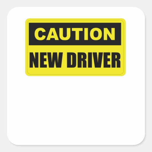 Let op nieuwe driver - Lady Driver - Student Drive Vierkante Sticker (Voorkant)