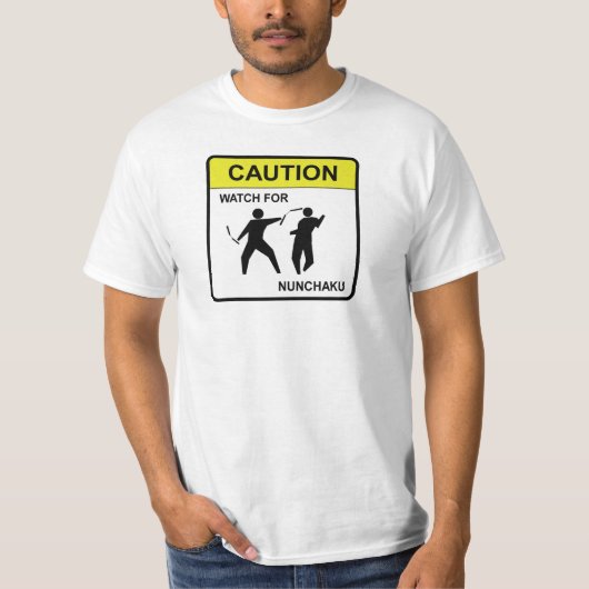 Let op Nunchaku T-shirt (Voorkant)
