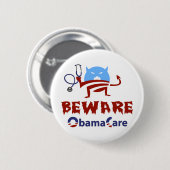 Let op ObamaCare Ronde Button 5,7 Cm (Voorkant /achterkant)