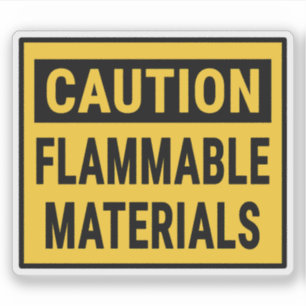 Let op ontvlambare materialen sticker