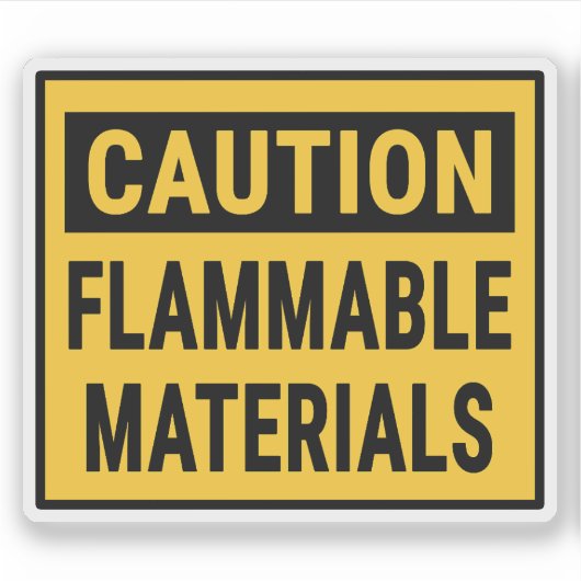Let op ontvlambare materialen sticker (Voorkant)