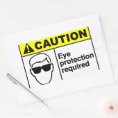 LET OP Oogbescherming Rechthoekige Sticker (Envelop)