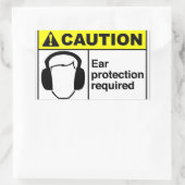 LET OP Oorbescherming Rechthoekige Sticker (Tas)