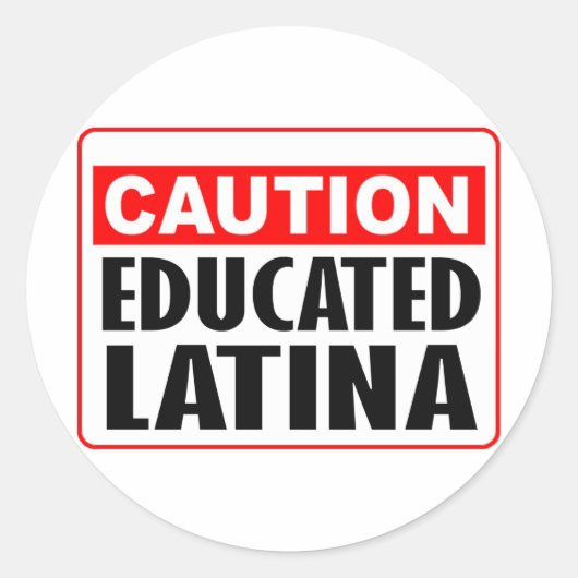 Let op Opgeleide Latina Ronde Sticker (Voorkant)