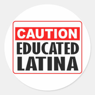 Let op Opgeleide Latina Ronde Sticker