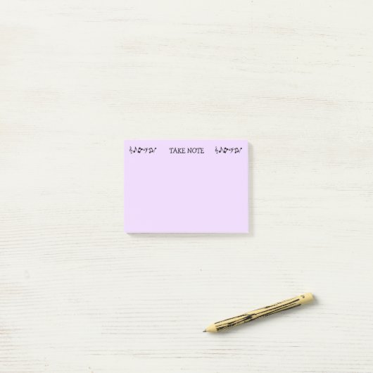 Let op Paarse muziek Post-it Notities Post-it® Notes (Op bureau)