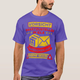 Let op Parcel bezorger in een haast T-shirt