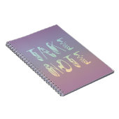 "Let op" Pastel Paarse regenboog Notitieboek (Rechterzijde)