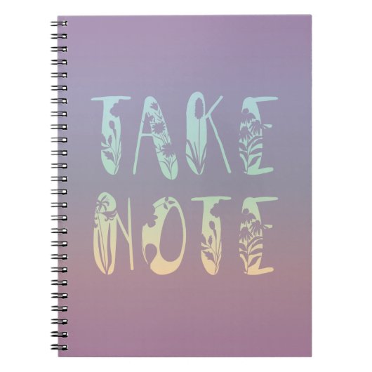 "Let op" Pastel Paarse regenboog Notitieboek (Voorkant)