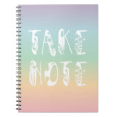 "Let op" Pastel Rainbow Notitieboek (Voorkant)