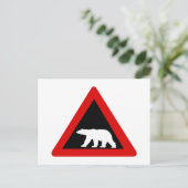 Let op: Polar Beren, Traffic Sign, Noorwegen Briefkaart (Staand voorkant)