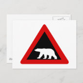 Let op: Polar Beren, Traffic Sign, Noorwegen Briefkaart (Voorkant / Achterkant)