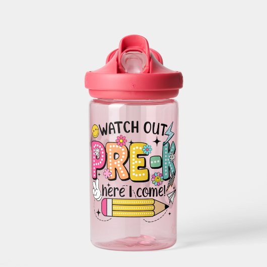 Let op Pre-K: Uitbarsting van Opwinding Waterfles (Voorkant)