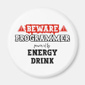 Let op: Programmeur aangedreven door energie-Drink Magneet (Voorkant)