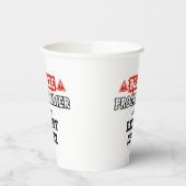 Let op: Programmeur aangedreven door energie-Drink Papieren Bekers (Links)