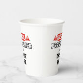 Let op: Programmeur aangedreven door energie-Drink Papieren Bekers (Rechts)