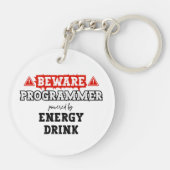 Let op: Programmeur aangedreven door energie-Drink Sleutelhanger (Achterkant)