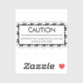 Let op: psychische schade sticker (Vel)