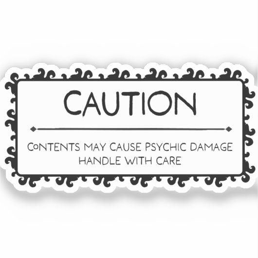 Let op: psychische schade sticker (Voorkant)