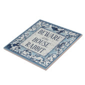 Let op: Rabbit Delft Blue White Sign Dedham Tegeltje (Zijkant)