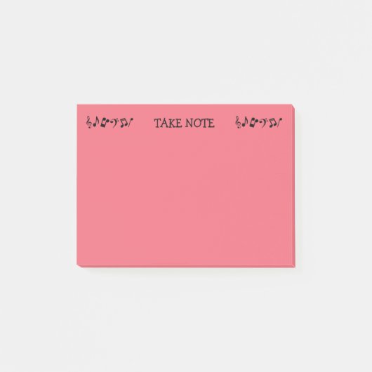 Let op rode Muzieknoten Post-it® Notes (Voorkant)
