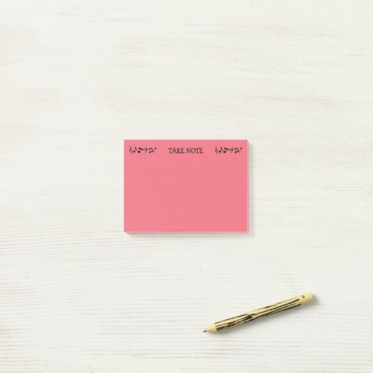 Let op rode Muzieknoten Post-it® Notes (Op bureau)