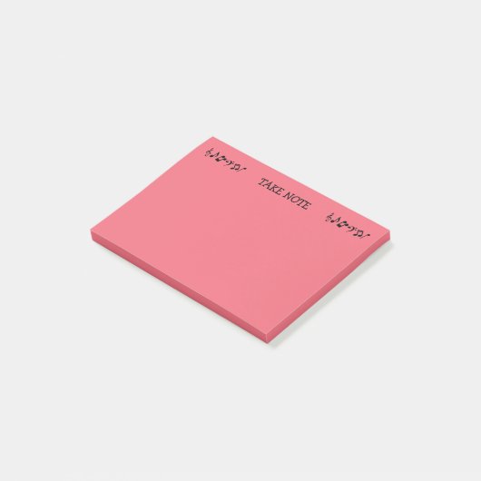 Let op rode Muzieknoten Post-it® Notes (Schuin)