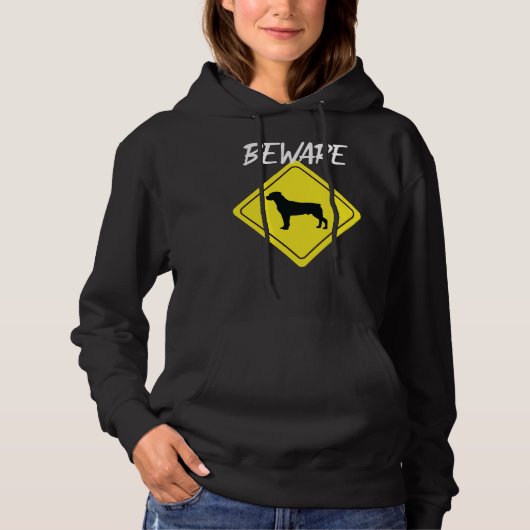 Let op Rottweiler Teken Hoodie (Voorkant)