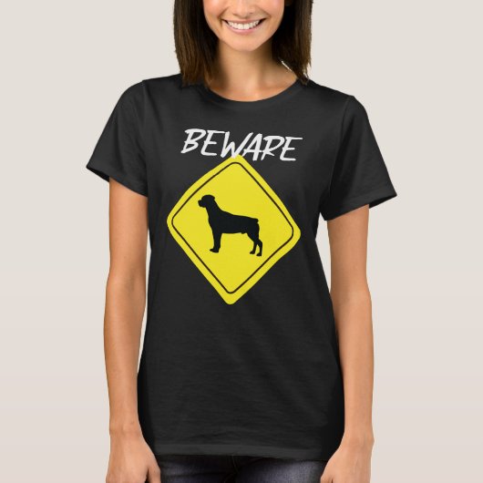 Let op Rottweiler Teken T-shirt (Voorkant)