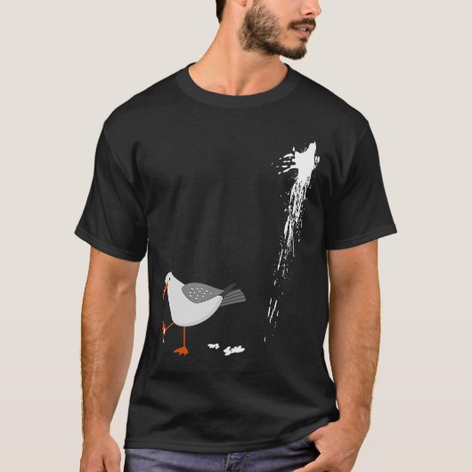 Let op Seagull Albatros Bird Crack Gull Beach Bir T-shirt (Voorkant)
