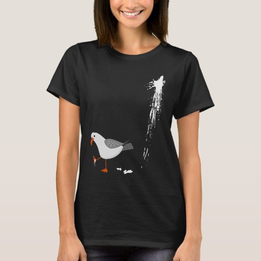 Let op Seagull Albatros Bird Crack Gull Beach Bir T-shirt (Voorkant)