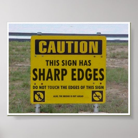 Let op: Sharp Edges Poster (Voorkant)