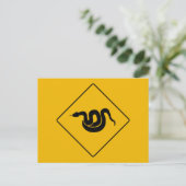 Let op: slangen, waarschuwingsbord, VS Briefkaart (Staand voorkant)