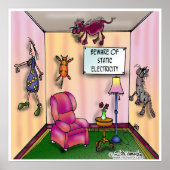 Let op Statische Elektriciteit Poster (Voorkant)