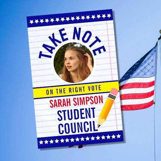 Let op: Stem" Verkiezingen studentenraad Poster