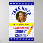 Let op: Stem" Verkiezingen studentenraad Poster (Voorkant)