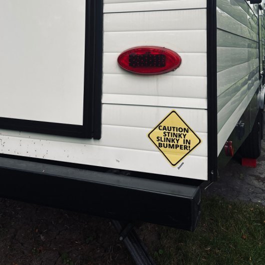 Let op Stinky Slinky in Bumper! Sticker