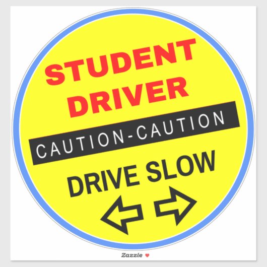 Let op Student Driver Sign (voor auto's) Bumper Sticker (Vel)