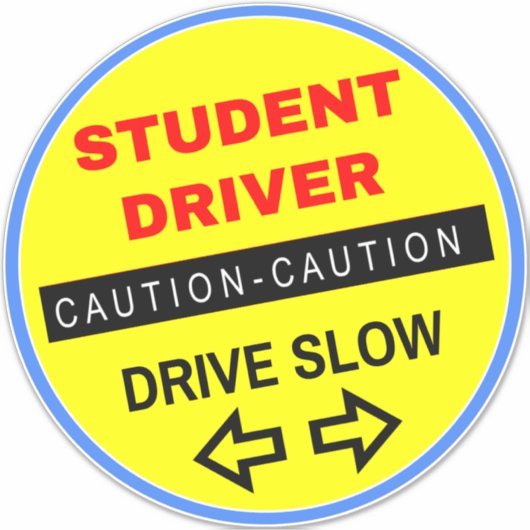 Let op Student Driver Sign (voor auto's) Bumper Sticker (Voorkant)