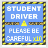 Let op Student Driver Sign (Wees voorzichtig) Educ Sticker (Vel)