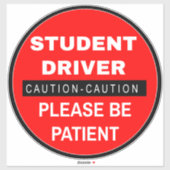 Let op Stuurprogrammabord voor leerlingen (een oge Sticker (Vel)