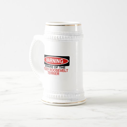 Let op Teddy Roosevelt Terrier Bierpul (Voorkant links)
