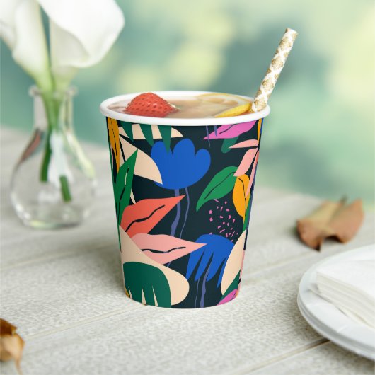 Let op tropisch abstract papieren bekers (Insitu)