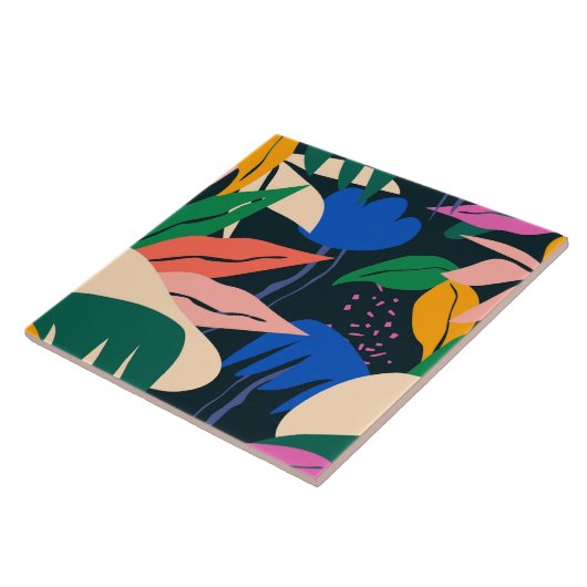 Let op tropisch patroon tegeltje (Zijkant)